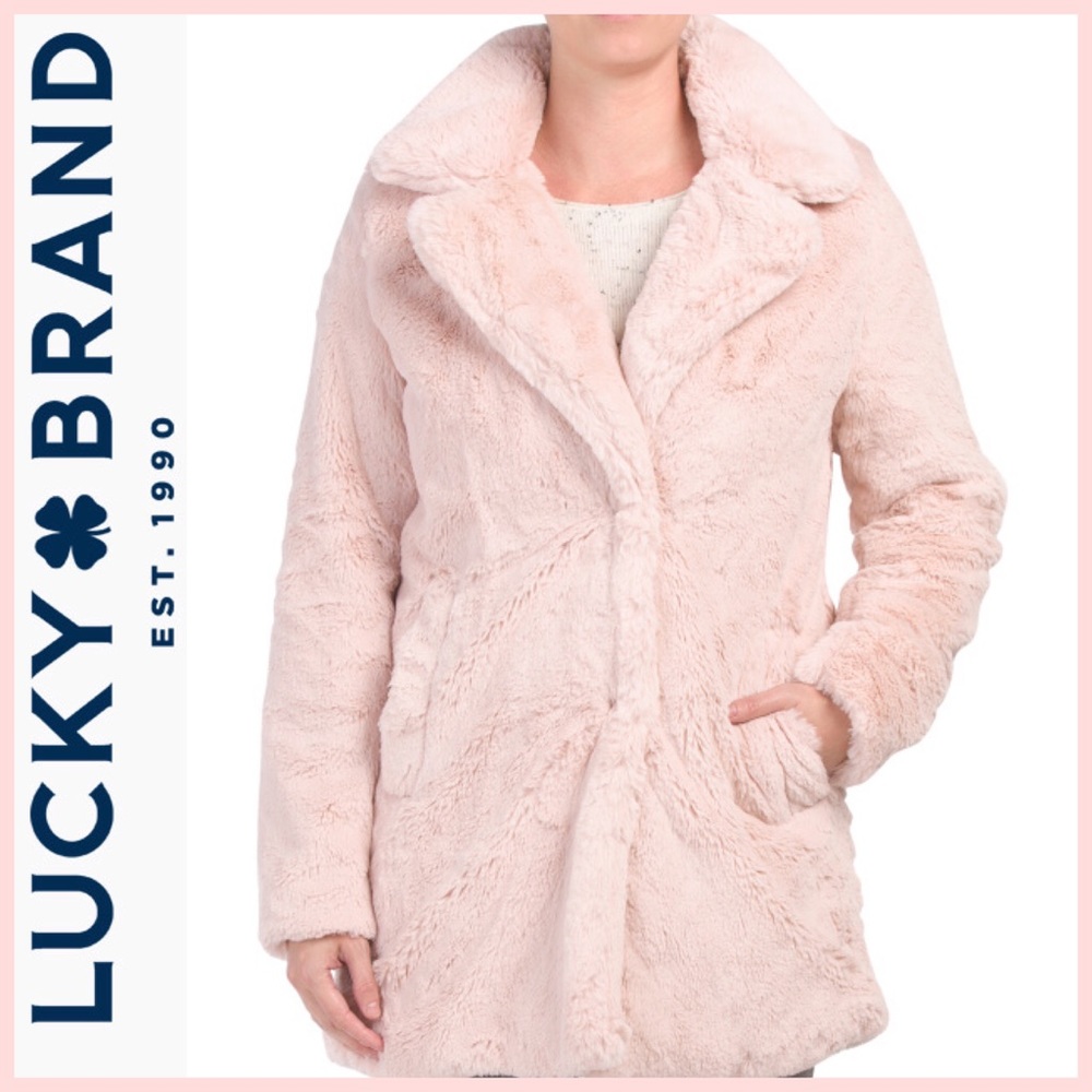 Lucky Brand Faux Rabbit Cozy Coat 🆕